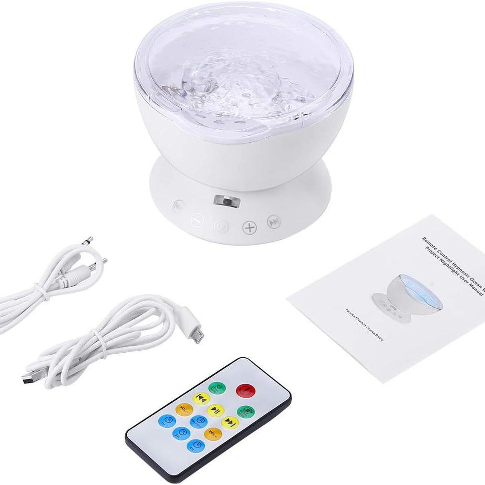 Ocean Wave Starry Sky Projector: Colorful Sleep Aid & Atmosphere Light with Speaker