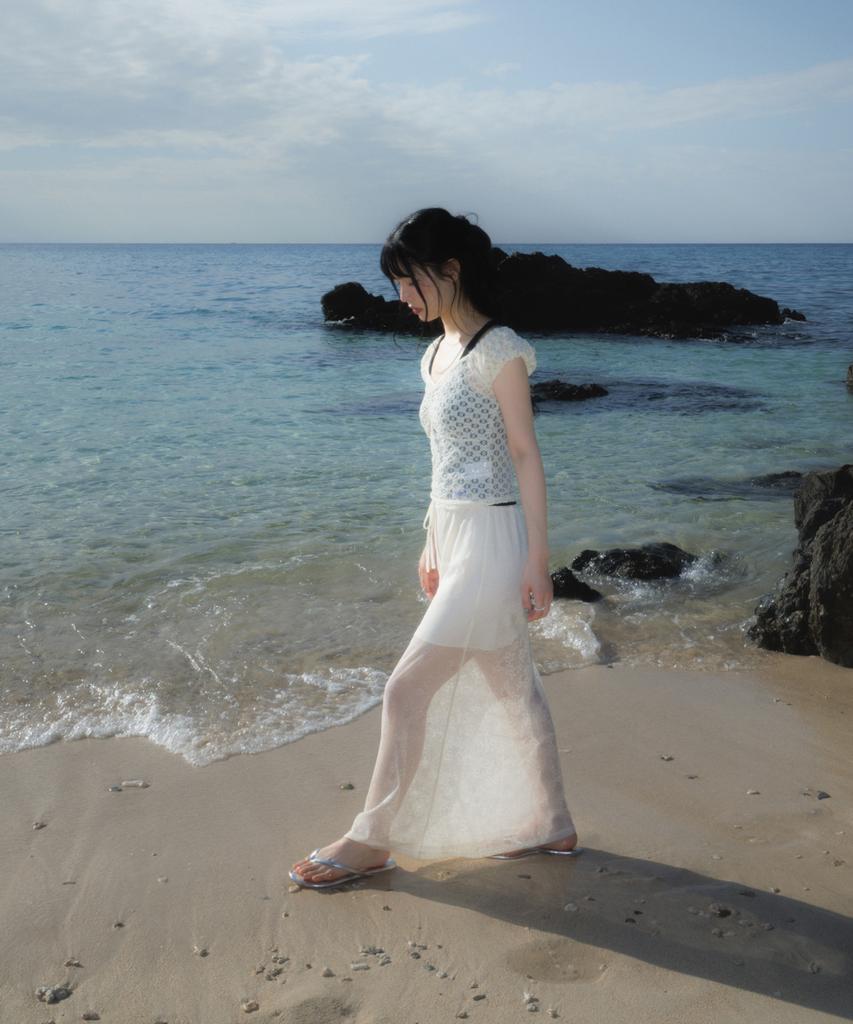 ROSEFRANTZ Lace Lowrise Long Skirt [Cream]