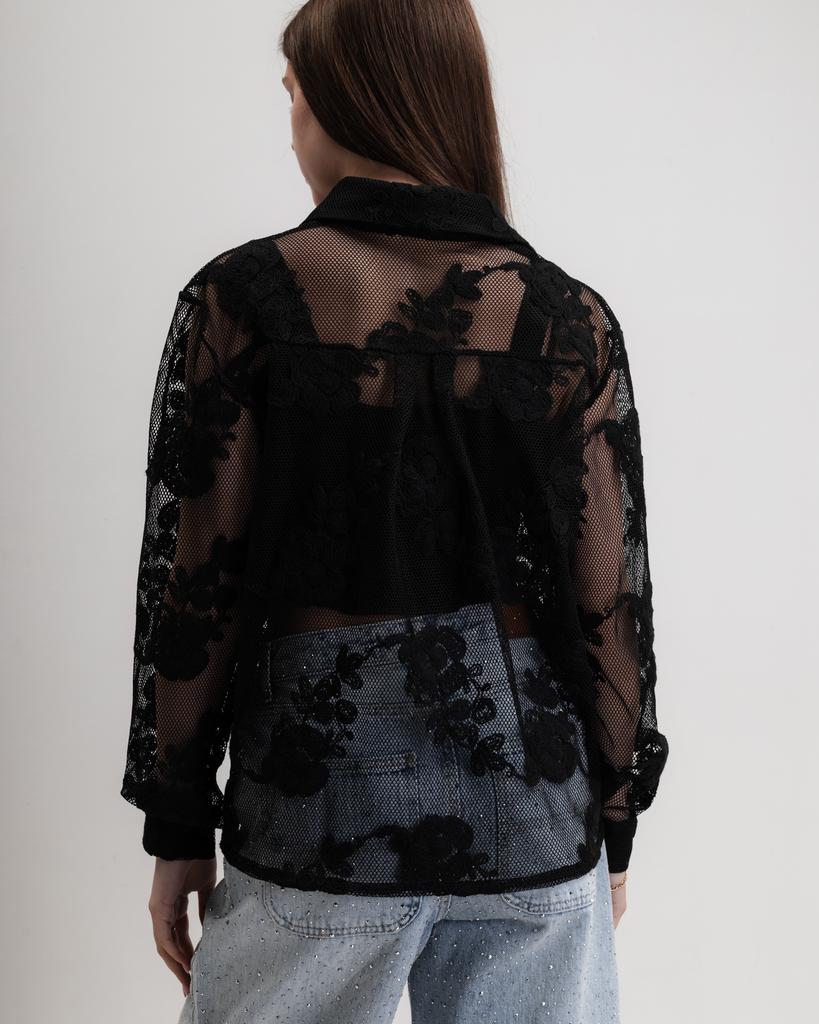Women's Shirt with Lace LK Brand 1185 XS Black