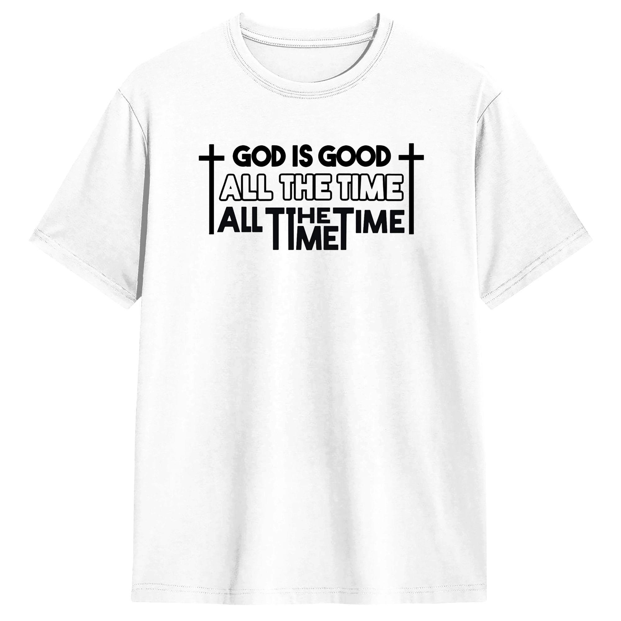 

Christian God Is Good Jesus Cross Men T Shirt Leisure Tee Shirt Short Sleeve Round Collar T-Shirts 100% Cotton Classic Tops 5XL різнокольоровий