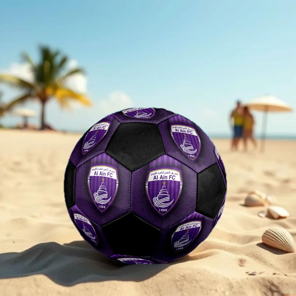 Al Ain FC Size 5 Soccer Ball, Machine-Stitched PVC, Durable & High Bounce, All Ages Fit, fan merchandise, matches & outdoor use.