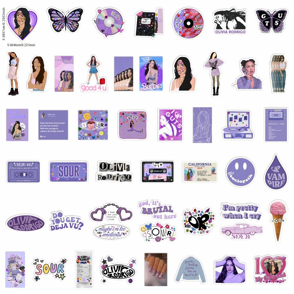 100 Pieces Olivia Graet Rodrigo Music Stickers For Laptop Skateboard Guitar