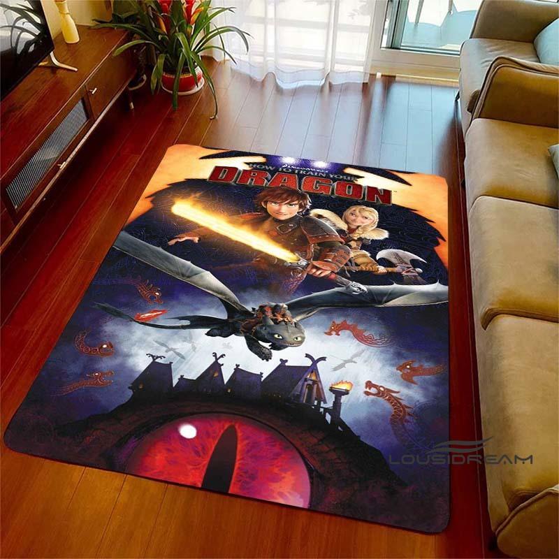 

3DHow to Train Your Dragon themed printed rug, suitable for living rooms, bedrooms, sofas, balconies, gardens, etc. Large-sized 60x90cm