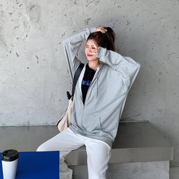 Women's Trendy 2025 Spring & Autumn Loose Zipper Long Sleeve Plus Size Cardigan Hoodie