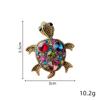 Vintage Rhinestone Cute Cartoon Turtle Animal Brooches For Women Men Coat Clothing Accessories Brooch Pins Party Jewelry Gifts