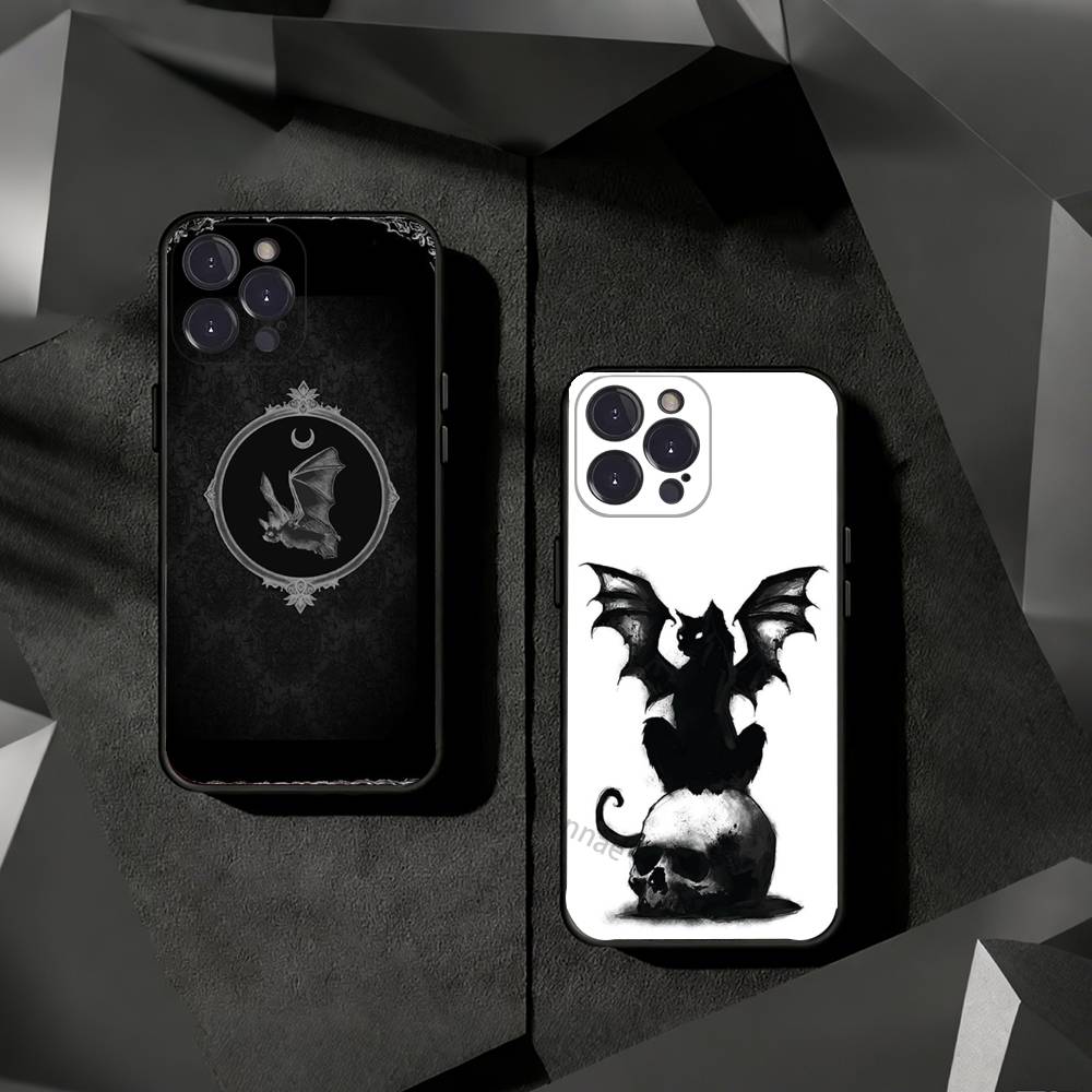 Goth Vampire Bat Gothic Phone Case For iPhone 17 16 15 14 13 12 11 Pro Xs Max Mini Plus Antislip Shockproof Hard