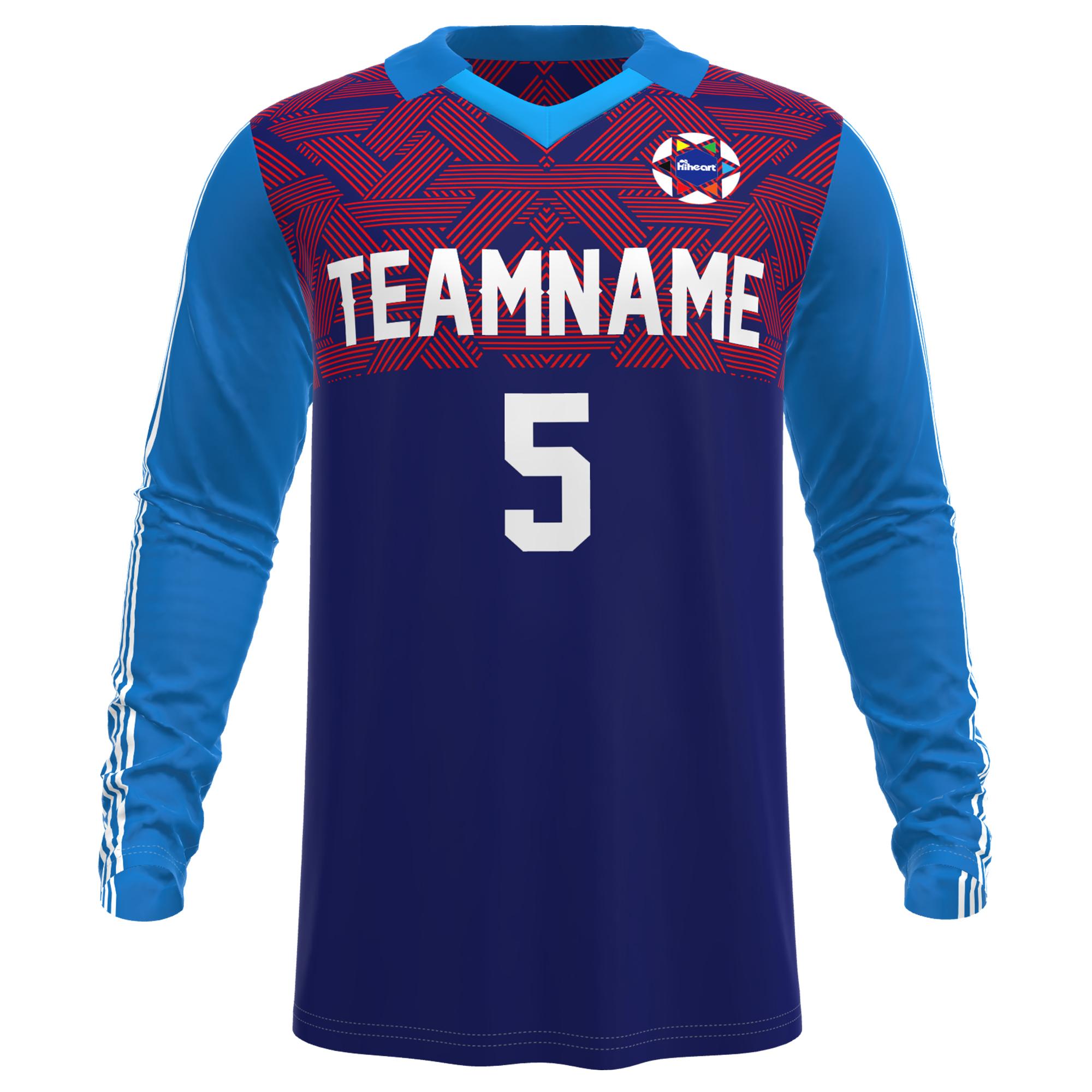 Men s Sublimation Print Soccer Jersey Custom Quick Dry Breathable Soccer Uniform Football Long Sleeve Shirt S