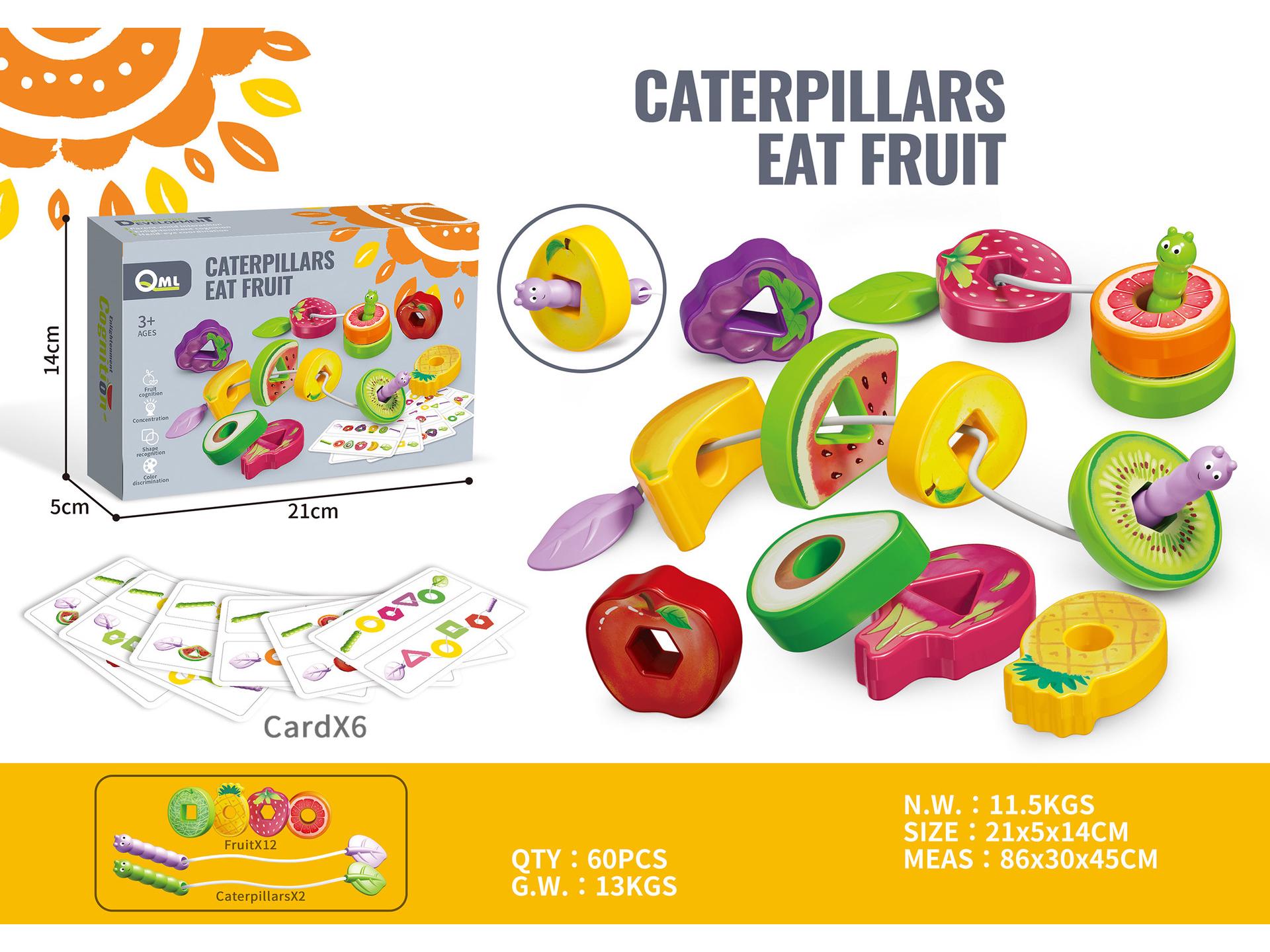 

Greedy Worm Fruit Skewer Beading Blocks - Early Education Toy for Kids and Kindergarten