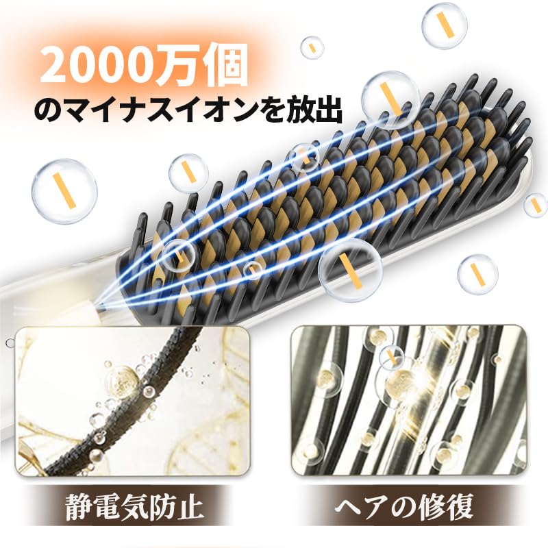 Lamid Iron with Heat Lightweight Rapid 5 Temperature Rotating Generates 20 Million Negative Beige La3°C 2-Way Straightener/Curling Brush, (270g),