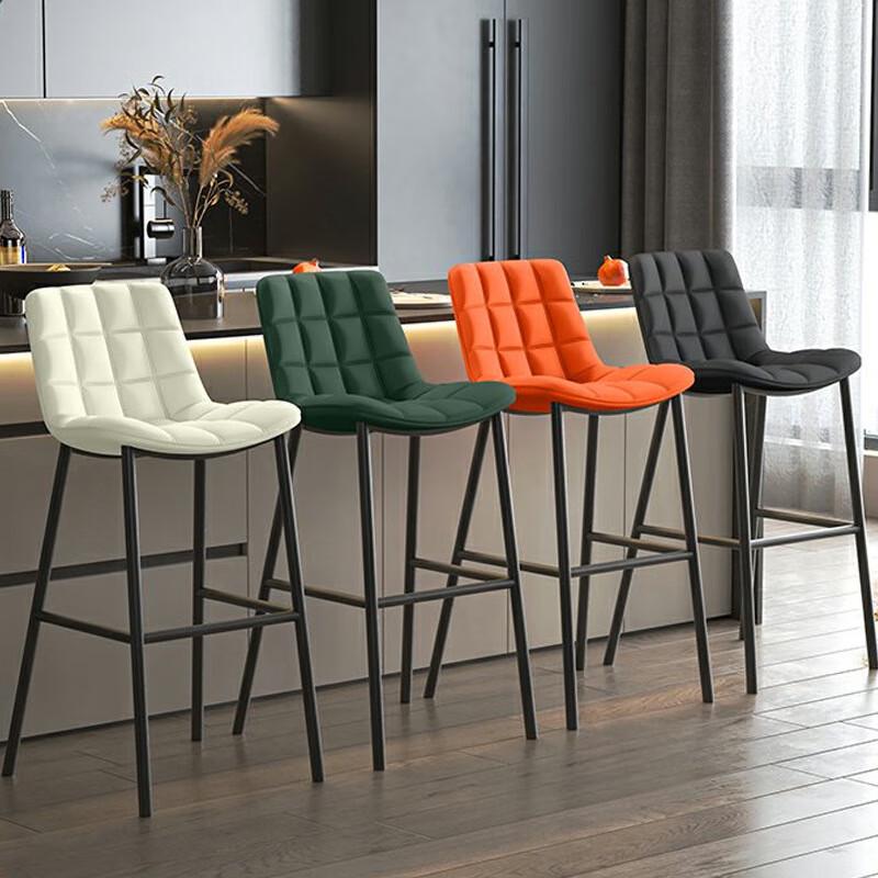 Nordic Velvet Bar Stool with Backrest