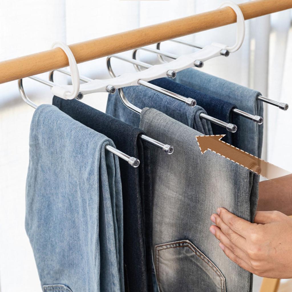 Weißer Faltbarer Hosenständer Kleiderbügel Multifunktional Mehrschichtig Hosen Faltbar Hosen Hängeständer
