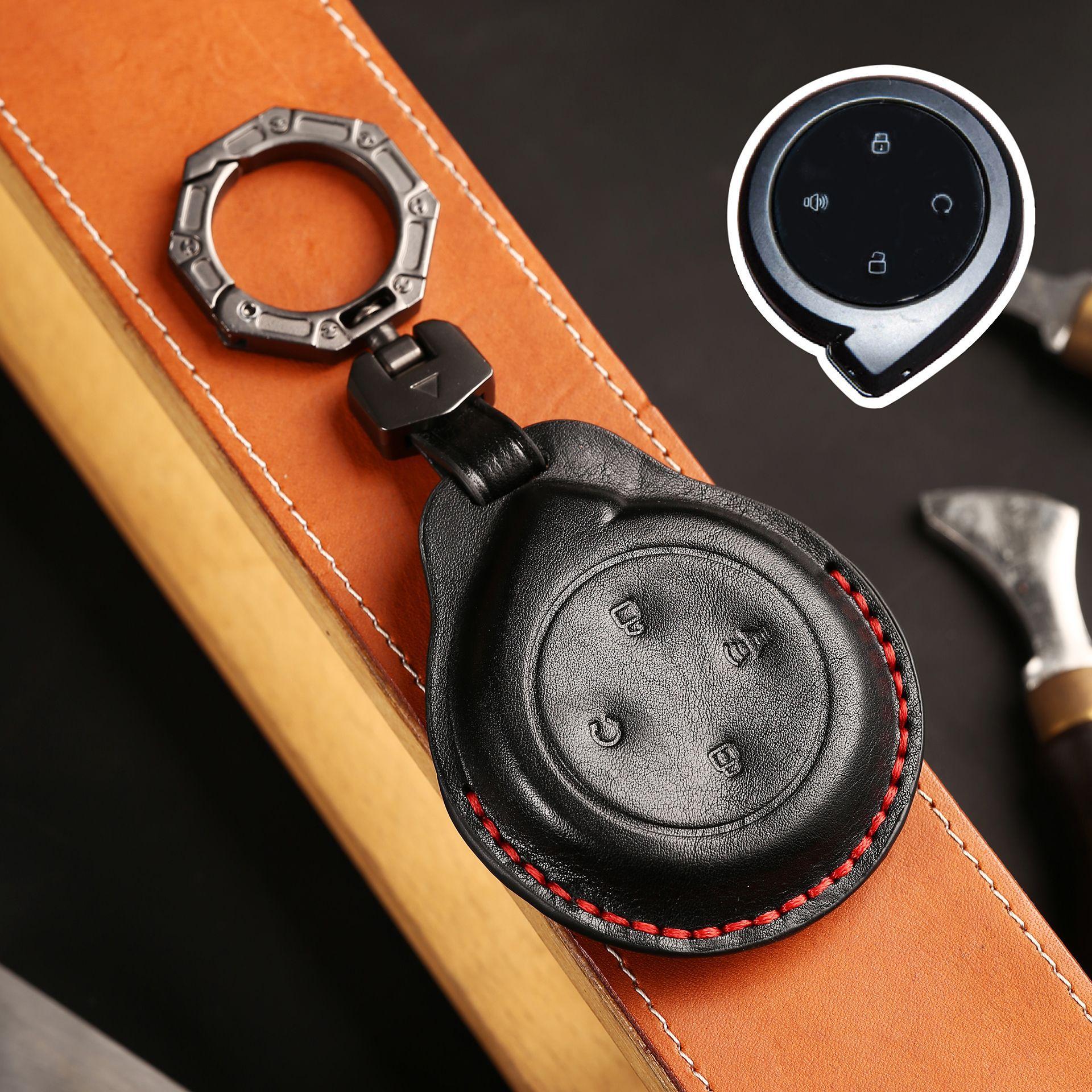 

Applicable Models Great Wall Shanhai Cannon Key Cover Genuine Leather Shanhai Cannon Pickup Truck Car Key Protection Bag чорний