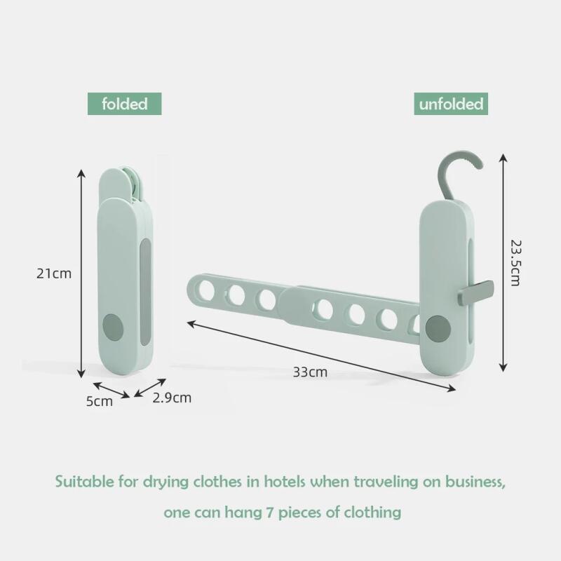 2Pcs 7 Holes Portable Folding Clothes Drying Rack - Travel Essentials For Laundry Collapsible With Hook - Clothes Rack RV Essentials