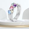 925 Silver Rainbow Colorful Zircon Closed Ring For Women Valentine's Birthday Fine Gifts Wedding Jewelry Accessories