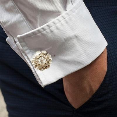 2PCS Button Covers Crystal Buttons for Clothing Flower Sleeve Buttons Cover Decor Button Covers for Dress Suit Shirt Accessories
