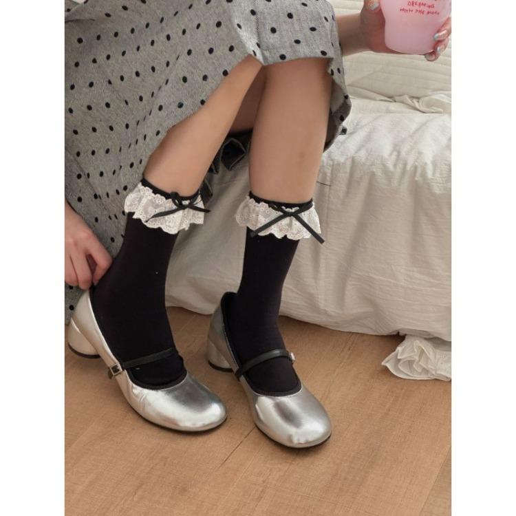 New Autumn Jk Lace Thigh Cotton Socks Lolita Girl High-tube Women's Over-the-knee Socks Sweet Short Women's Cotton Socks