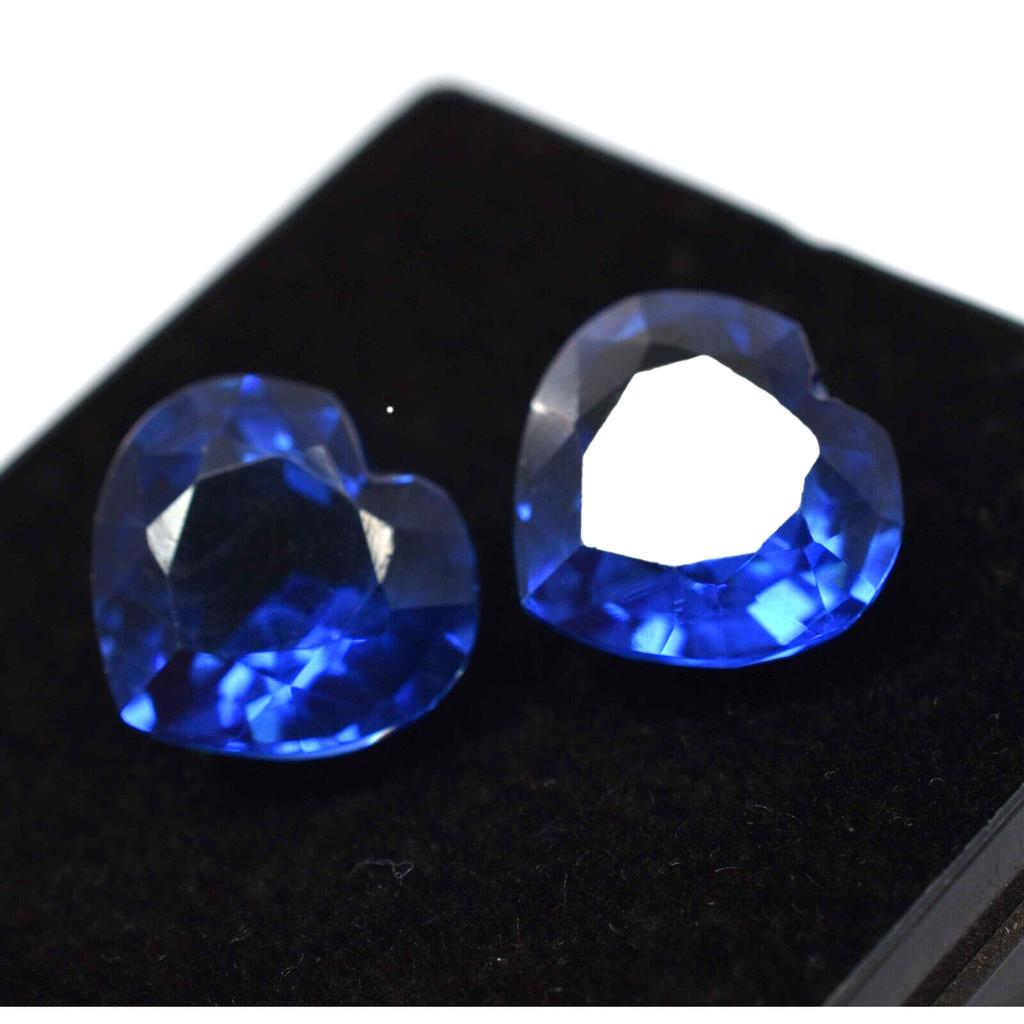 Natural Blue Tanzanite Loose Gemstone 16 Ct Tanzanian Heart Cut Pair for Jewelry Making and Crafts