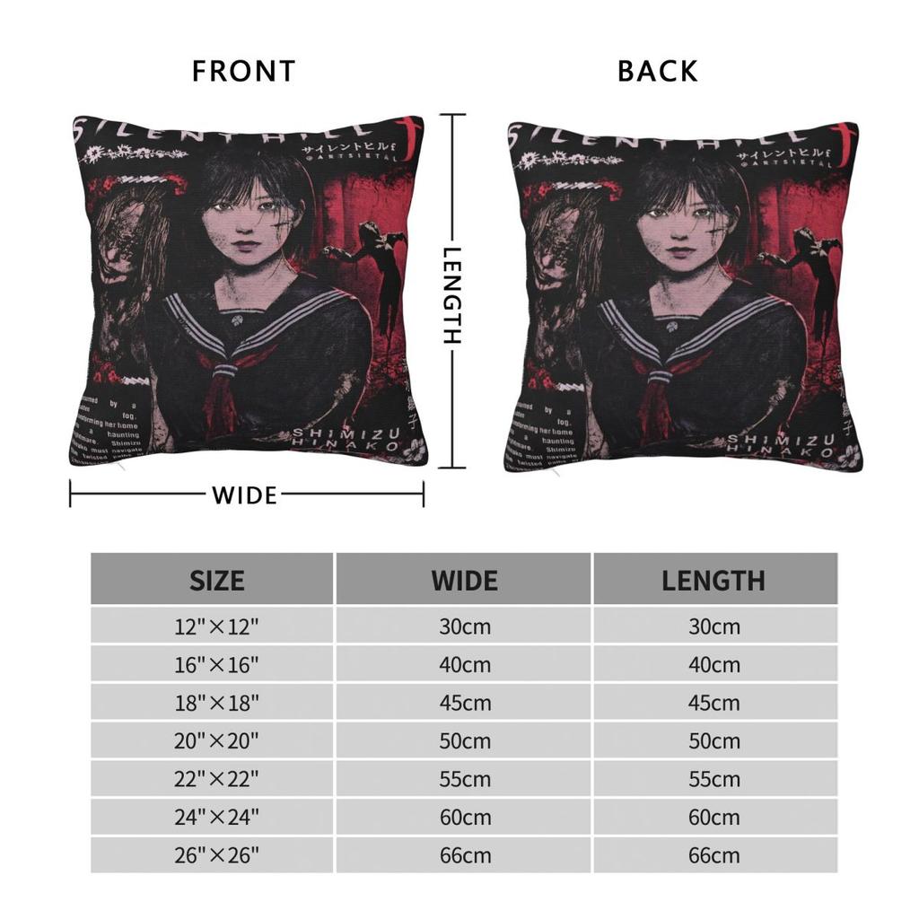 Silent Hill F Game Hinako Pillow Cover Funny Pillow Case Polyester Graphic Cushion Cover Pillowcases For Sofa Bedroom Home Decor
