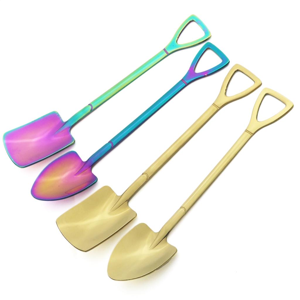 304 Stainless Steel Shovel Spoon Set Ice Cream Stirring Spoon Tool Creative Spoon Dessert Spoon Cutlery Set Kitchen Accessories