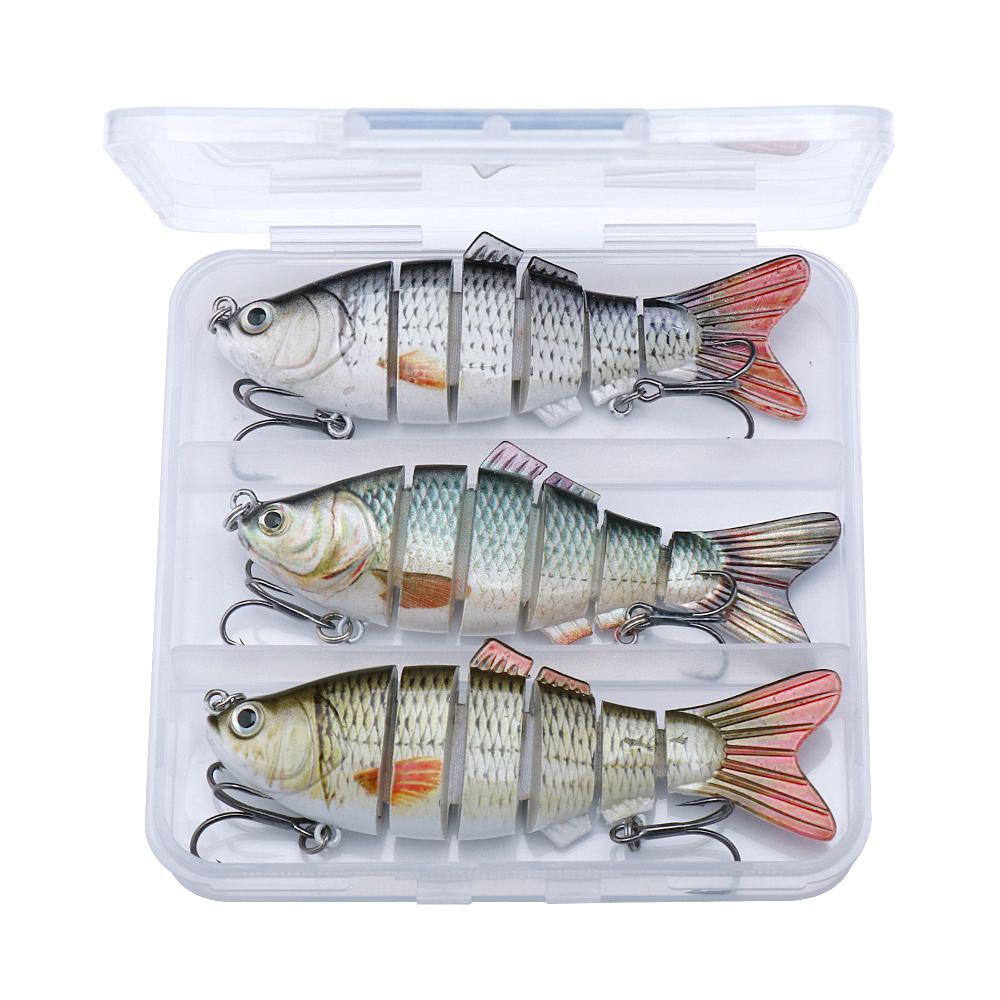 Set of 3 Artificial Baits Kit 10cm 17g Sinking Swimbait Crankbaits Premium Wobbler Lures for Pike Fishing