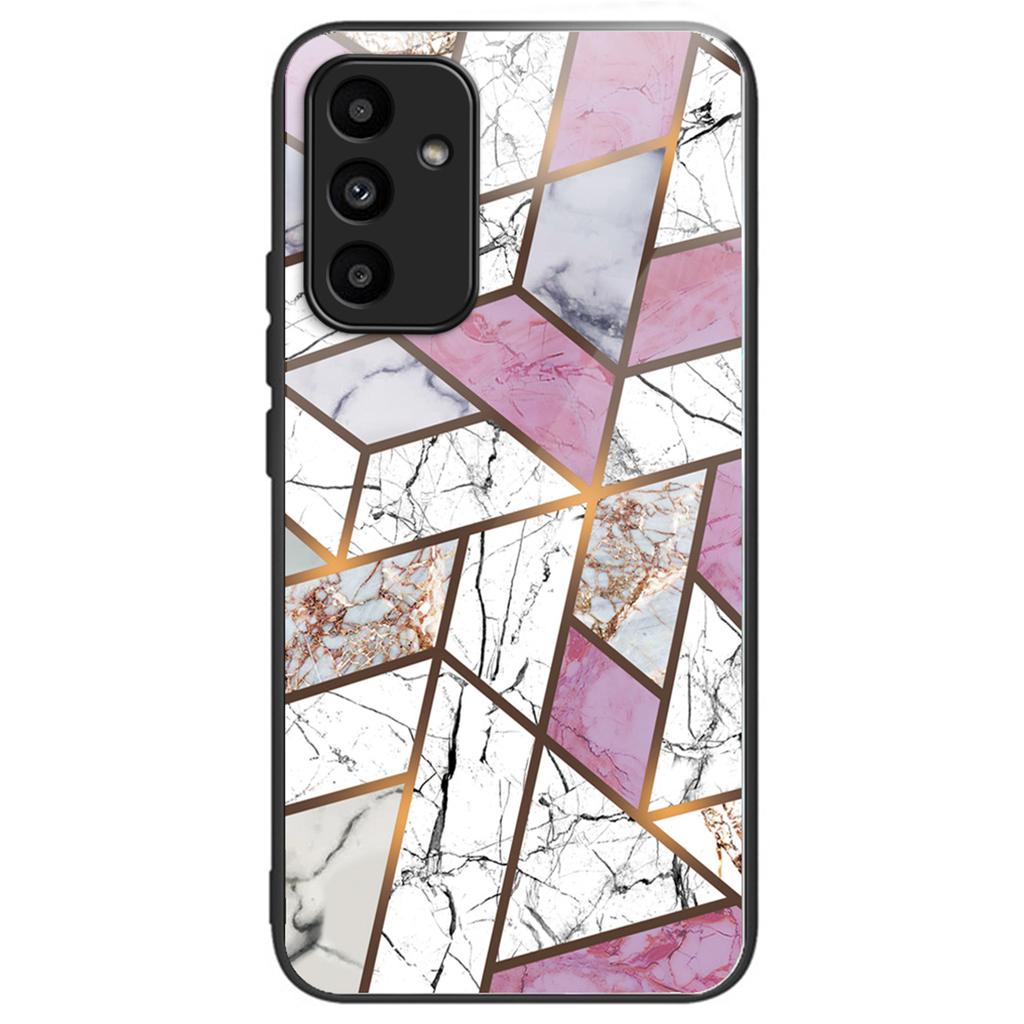 For Samsung Galaxy A15 4G/5G Tempered Glass Case Shock Protective Phone Cover Marble Pattern