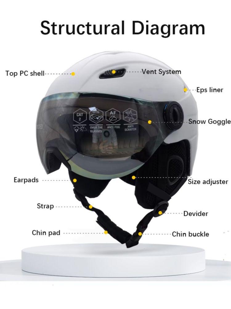 Customization Size Secure Head protection Outdoor Sports Ski Snowboard Skateboard Helmets with Goggles