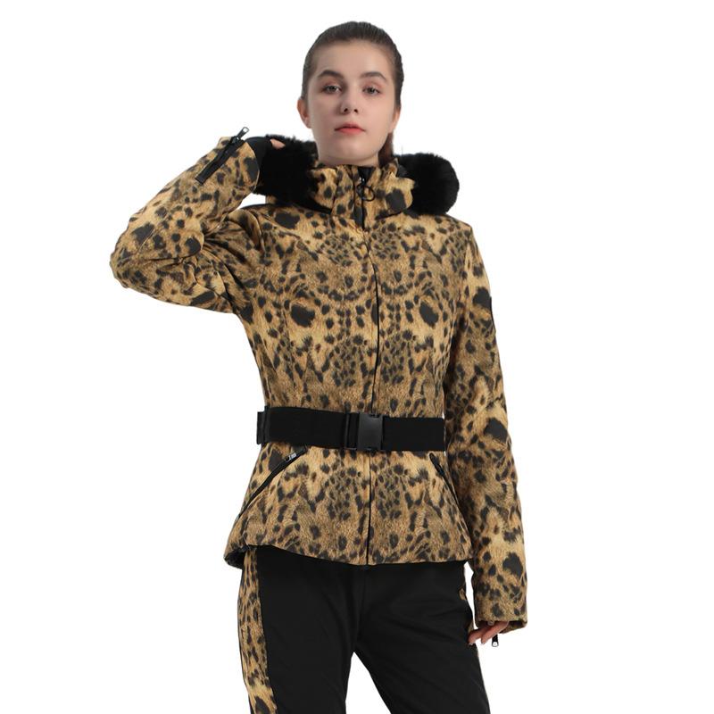 Slim Fit Ski Jacket for Women Outdoor Winter Warm Snow Coat with Fur Hood Women's Waterproof Breathable Insulated Windproof Skiing Snowboard Jackets