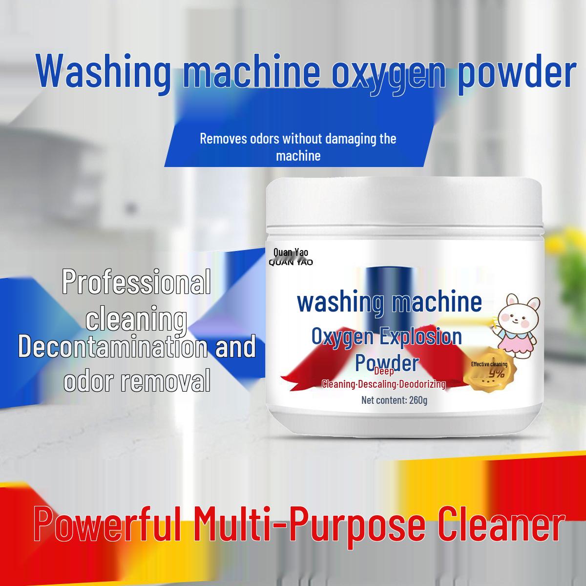 Oxygenating Powder Cleaner & Descaler for Drum and Top Load Washing Machines
