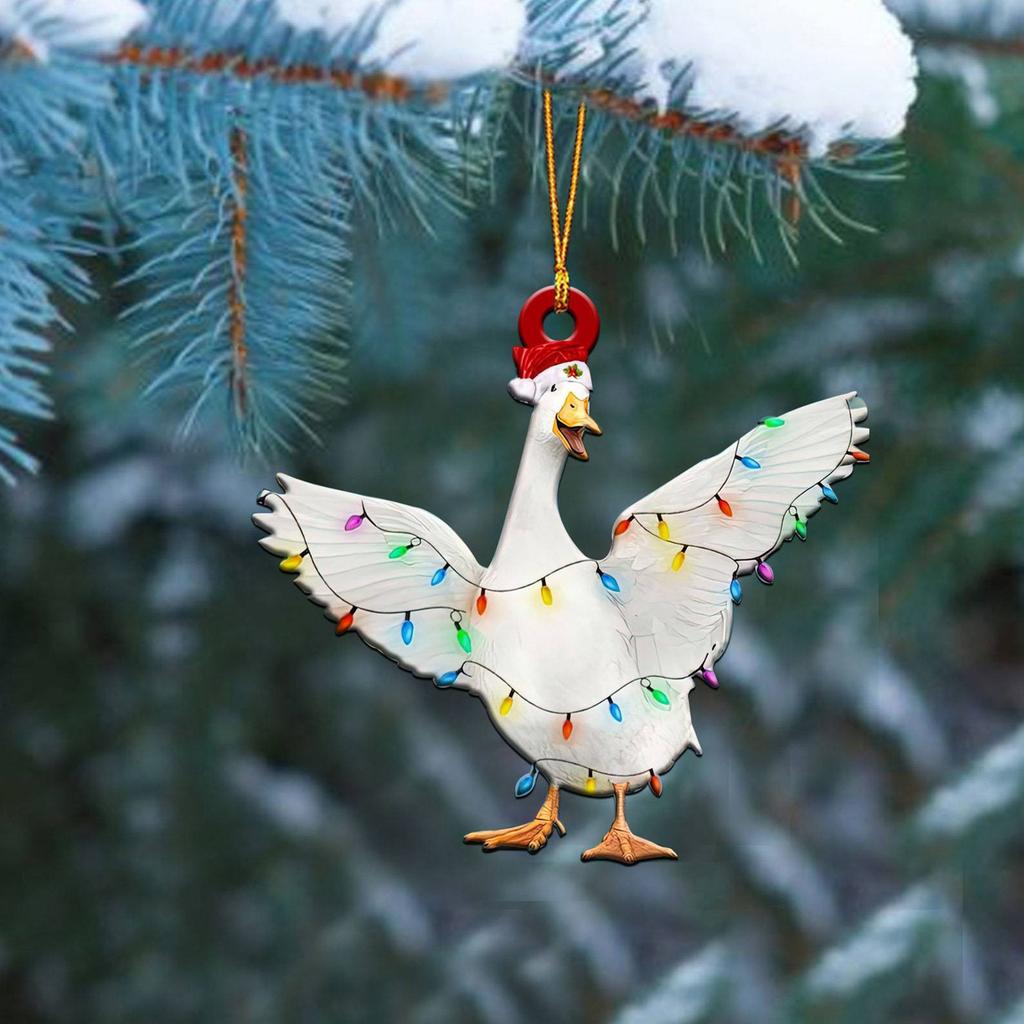 Christmas Tree Ornaments, Acrylic Hanging Xmas Tree Decoration Home Car Backpack Pendant Gift For Kids