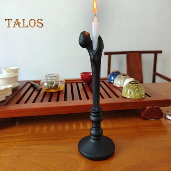 Halloween Candle Holder Resin Human Bone Candlestick Tray Taper Candle Holder Gothic Home Table Decor for Halloween Party