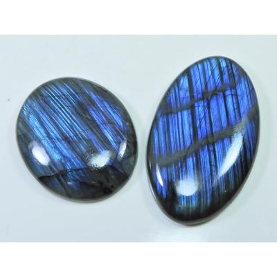 38-49 MM Natural Labradorite Multi Oval Cabochon Loose Gemstone 2 Pcs Lot D-213