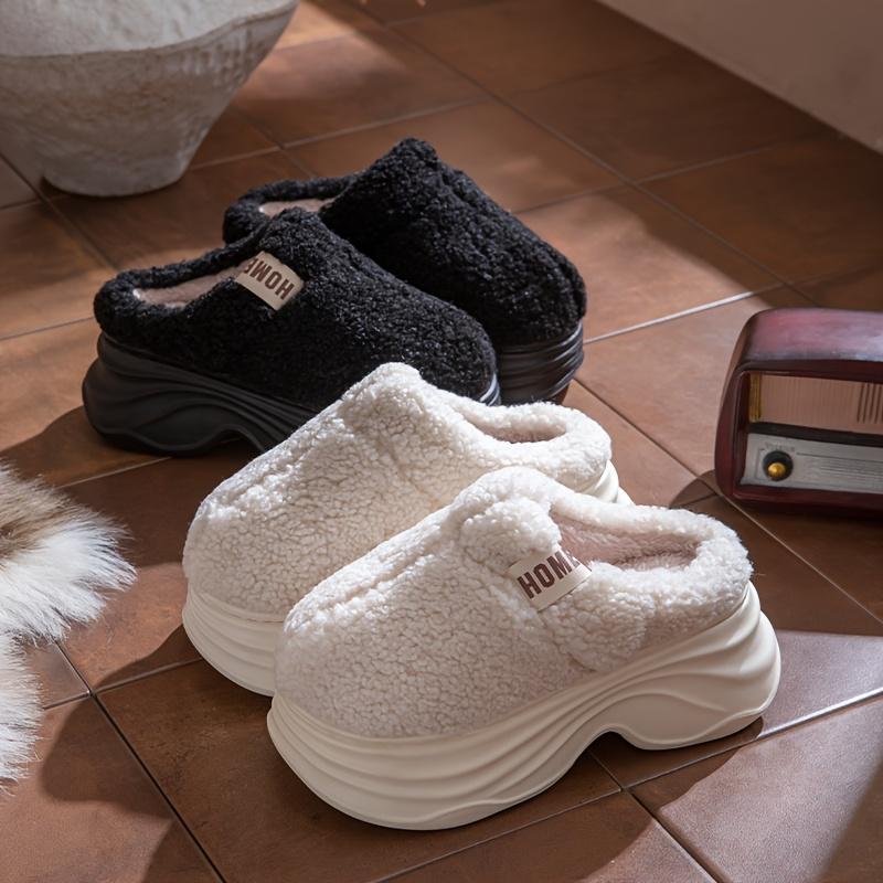 [Plush Winter Slippers]Women's & Men-like-like (Unisex-like) Plush Winter Slippers - Thick-Soled, Non-Slip Warm,Indoor House, Cozy & Soft Fabric