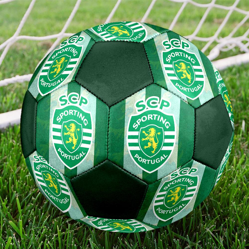 Sporting Fc Soccer Ball, Colorful, Suitable for All Ages, Machine-stitched, PVC Material, Competition Grade, Durable and High Bounce