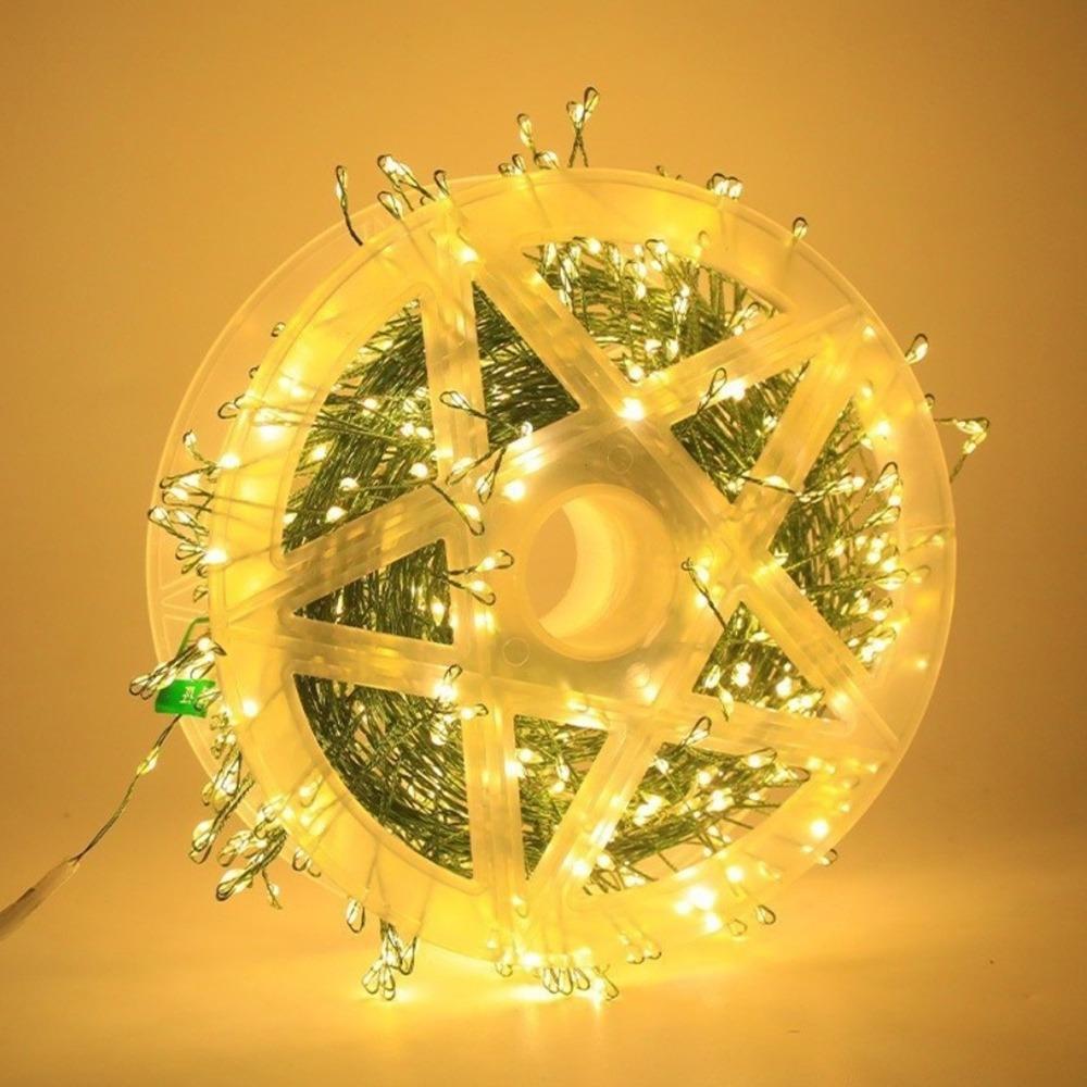 

100LEDs Cluster Firecracker String Lights 3 meter Length Green Cable Copper Wire Lights USB with Remote Christmas Tree Lights