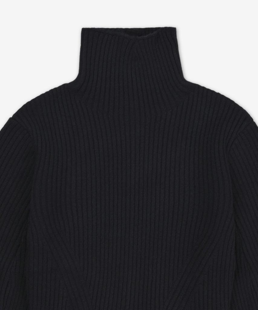 Ingkeu Volume Back Zipper Turtleneck Knit - Black / Eez1O450Kt05Bk