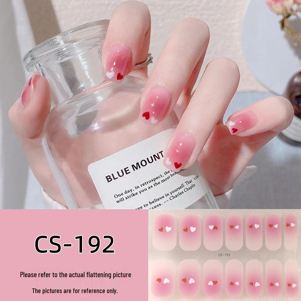 Waterproof Long-Lasting No-Bake 3D Gel Nail Stickers - Removable & Wearable Full-Cover Nail Polish Patches for Women