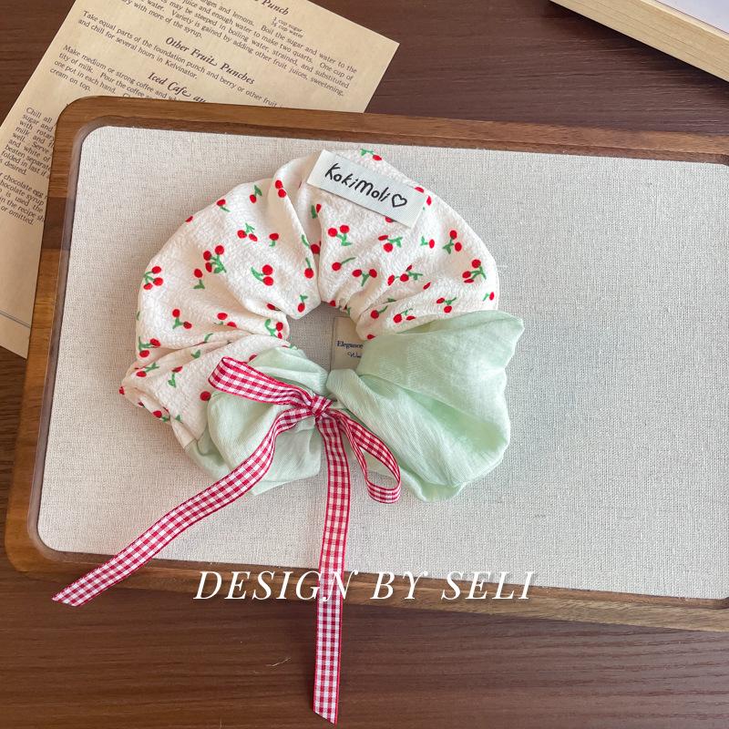 Korean Style Floral Lace Bow Gauze Hair Tie