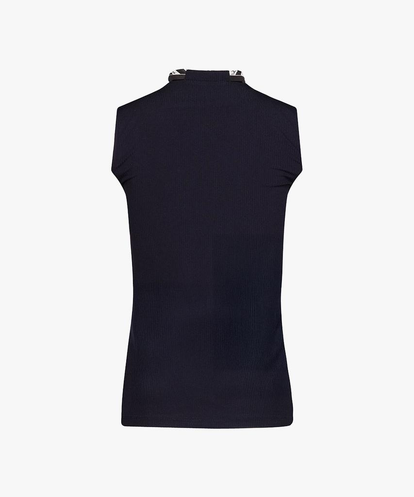 FAIRLIAR GOLF Silk Scarf Sleeveless T-Shirt (Black)