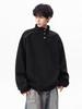 Men's Heavyweight Half-Zip Hoodie with Stand-Up Collar - Trendy Deconstructed Streetwear for Autumn/Winter