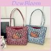 Hello Kitty Leopard Print Canvas Girls Shoulder Bag With Breathable Lightweight Fabric For School And Daily Use