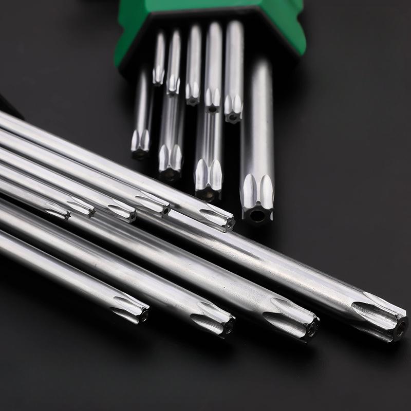 Sada 9 kusů hardwarových nástrojů Sada vnitřních šestihranných klíčů s tvarem švestkového květu Sada vnitřních šestihranných klíčů se vzorem