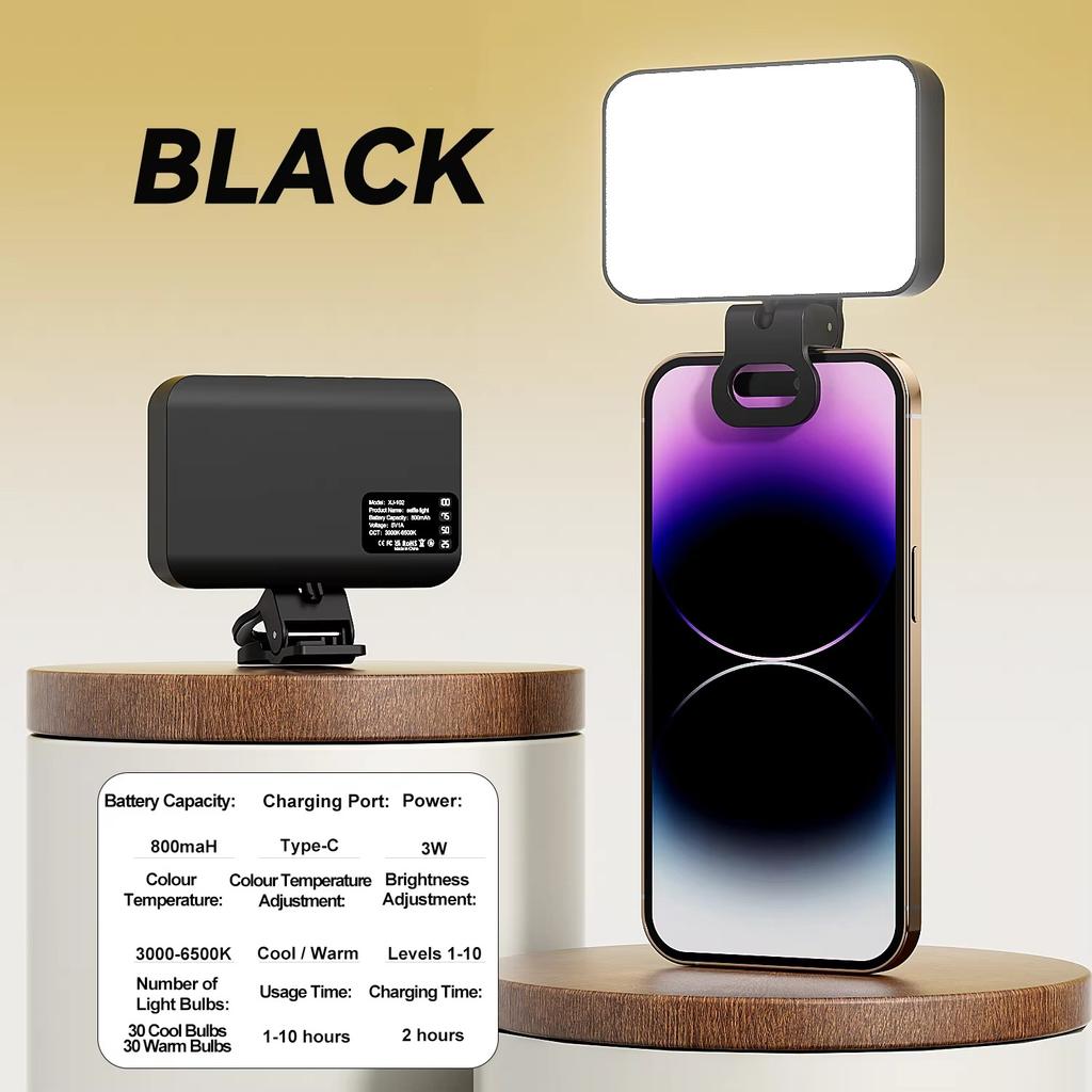 Iphone Samsung Ipad Telefon Dizüstü Bilgisayar Fotoğraf Video Fotoğrafçılık İçin LED Selfie Halka Işığı Klipsli Flaş Dolgu Lambası