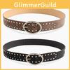 Punk Style Faux Leather Belt For Women With Alloy Buckle And Metal Pin Closure For Casual Jeans Wear