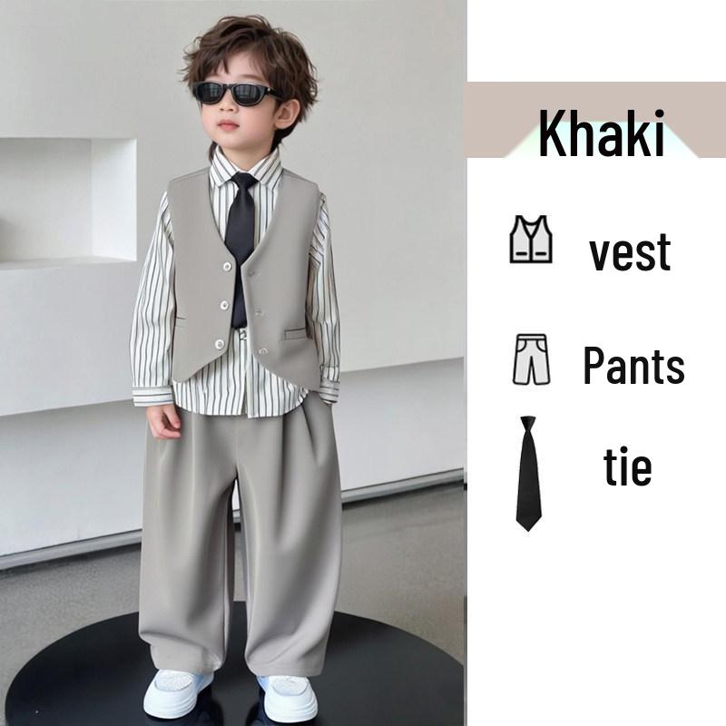 Boys' Spring Casual Suit Set - Formal Page Boy & Piano Performance Wear