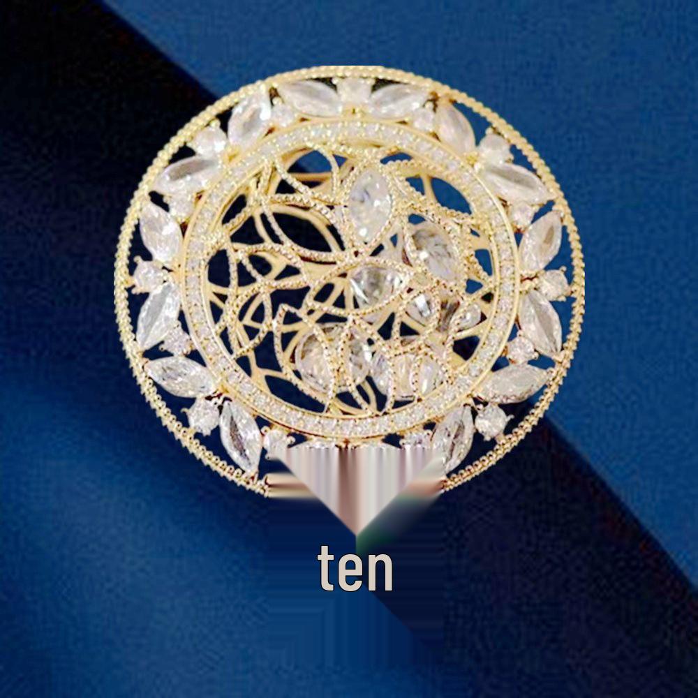 

Vintage Diamond Zircon Openwork Brooch - Luxury Women s Fashion Accessory