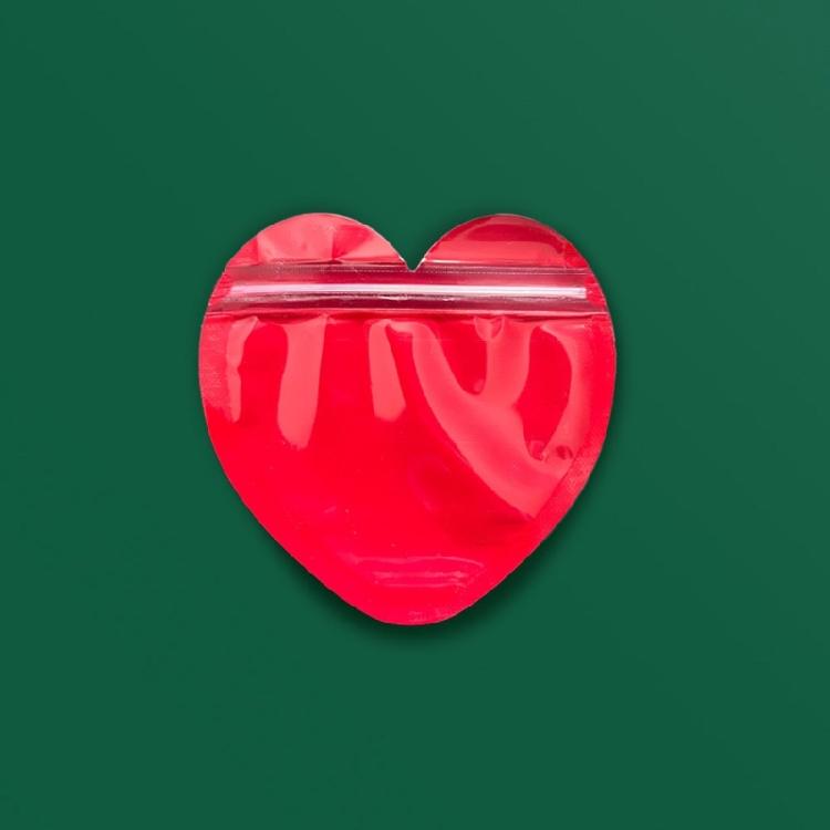 300Pcs Vibranting Color Heart Jewelry Bags Stylish Self Sealing Pouches for Business and Celebration Gifts Wrapping