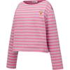 ONITSUKA TIGER Striped Boat Neck Short Sleeve T-Shirt Women Tops Pink 2182B264-020