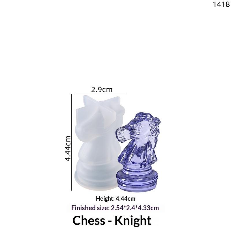 1 Set Diy Drop Glue International Chess Crystal Epoxy Resin Mold 3D Chess Piece Silicone Mould Accessories