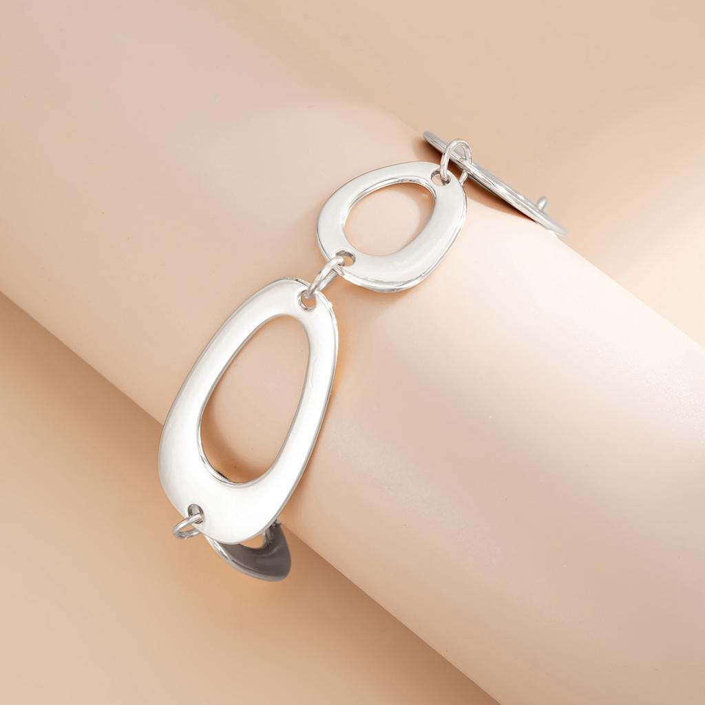 Ingemark Trendy Simple Irregular Hollow Geometry Bracelet for Woman Hip Hop Charm Gold Color Metal Bangles Couple Jewelry Gifts