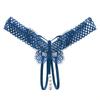 Ecstasy Royal Sister Temptation Hollowed-out Sex Panties Women's Hot Perspective Butterfly Embroidery Flirting Beaded Open Crotch Thong